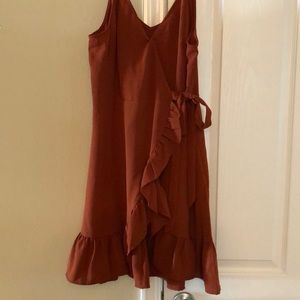 Wrap front tie dress